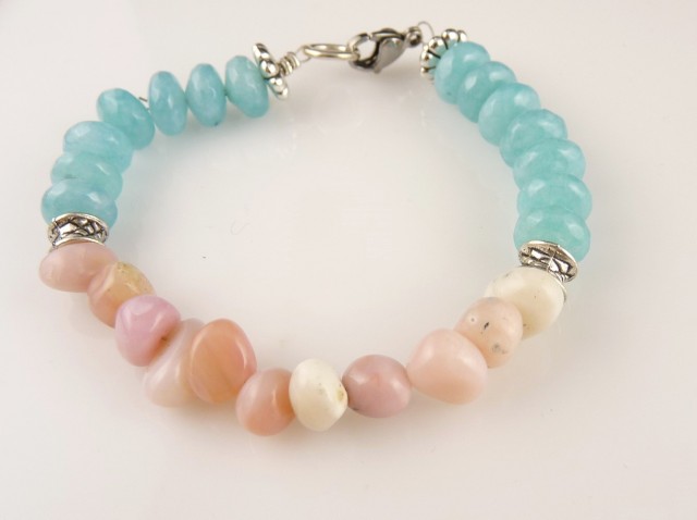 Bratara angelit si cherry quartz -1475-E8758 -lungime 17.cm