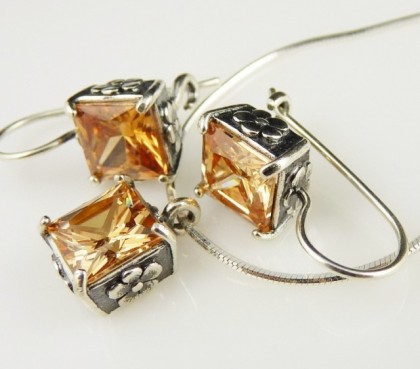 Set argint champagne quartz N1144-E877