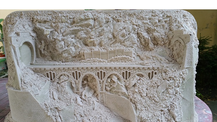 Diorama expunere de perete HO TT