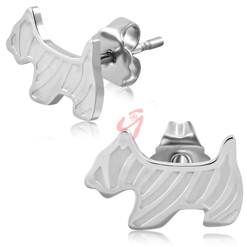 Cercei din inox, in forma de catel