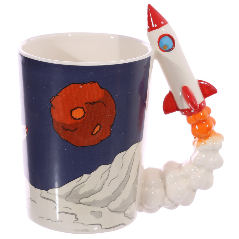 Cana din ceramica Terra cu maner racheta 300 ml