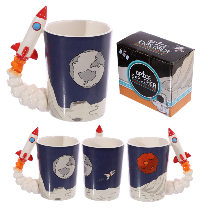 Cana din ceramica Terra cu maner racheta 300 ml