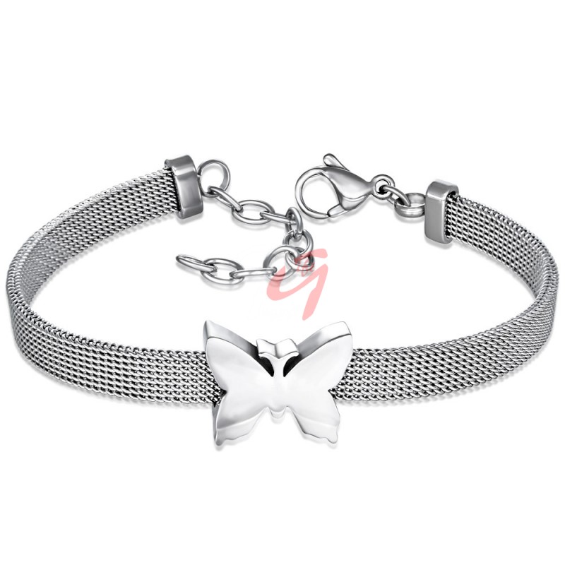 Bratara din inox cu fluture