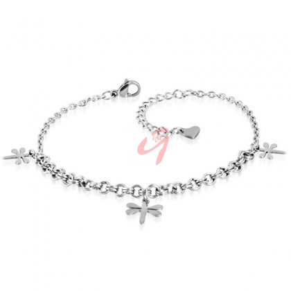 Bratara din inox cu libelule