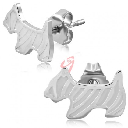 Cercei din inox, in forma de catel