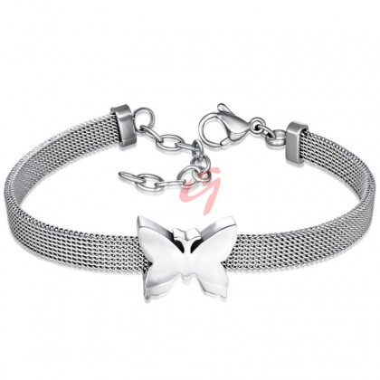 Bratara din inox cu fluture