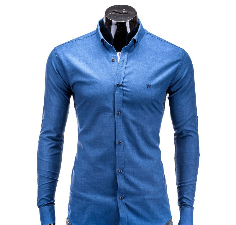 Camasa barbati K252-albastru