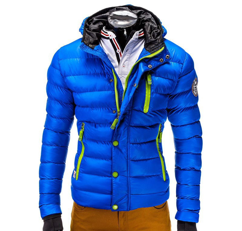 Geaca barbati de iarna c124-albastru