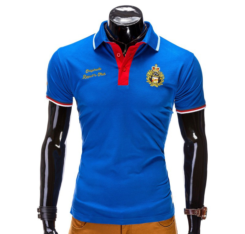 Tricou barbati polo albastru S505-albastru
