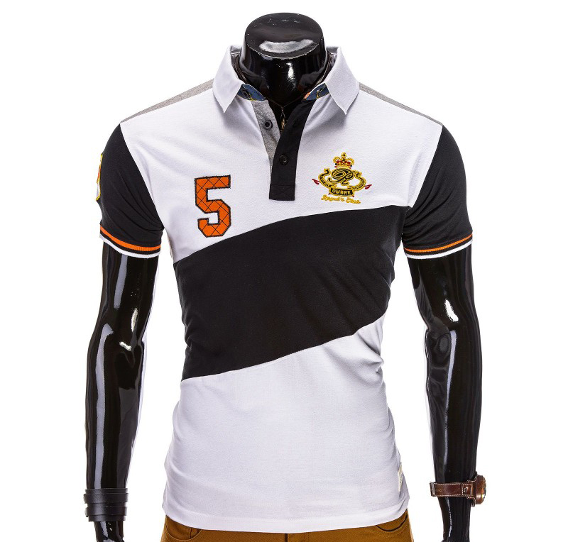 Tricou barbati polo alb s506-alb