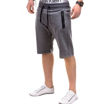 Pantaloni scurti barbati P211-gri-inchis