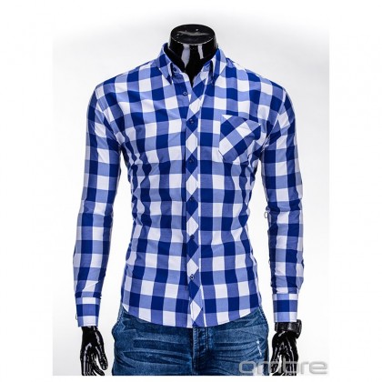 Camasa barbati K282-albastru