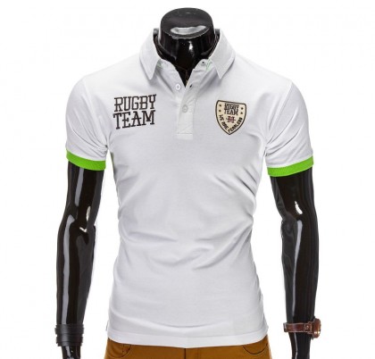 Tricou barbati polo rugby S514-alb