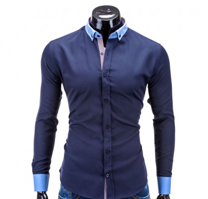 Camasa barbati K258-bleumarin