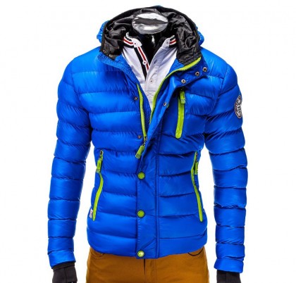 Geaca barbati de iarna c124-albastru