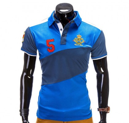 Tricou barbati polo albastru s506-albastru