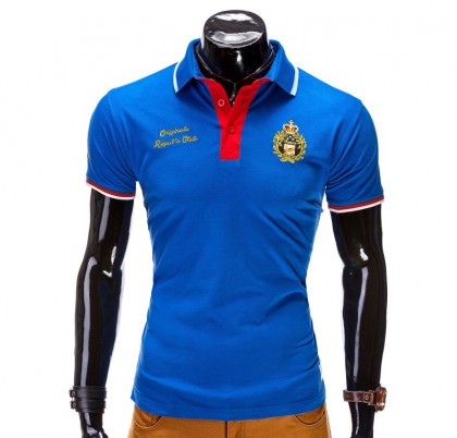 Tricou barbati polo albastru S505-albastru