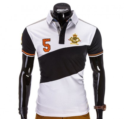 Tricou barbati polo alb s506-alb