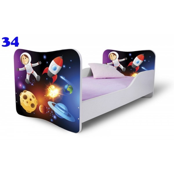 Patut copii Nobiko Butterfly 160x80 cu saltea C34