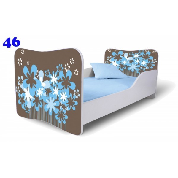 Patut copii Nobiko Butterfly 180x80 cu saltea C46