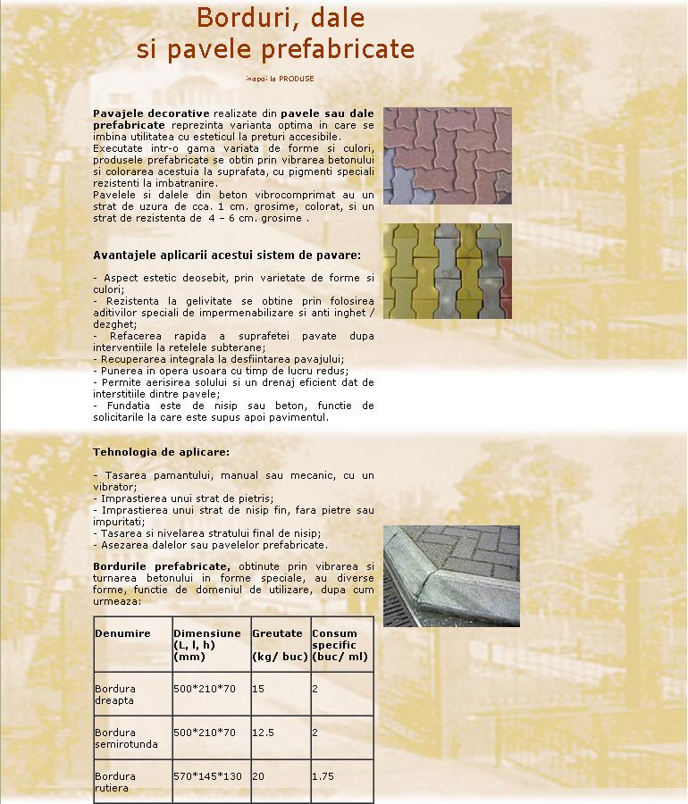 Pavaje decorative cu pavele, dale si prefabricate