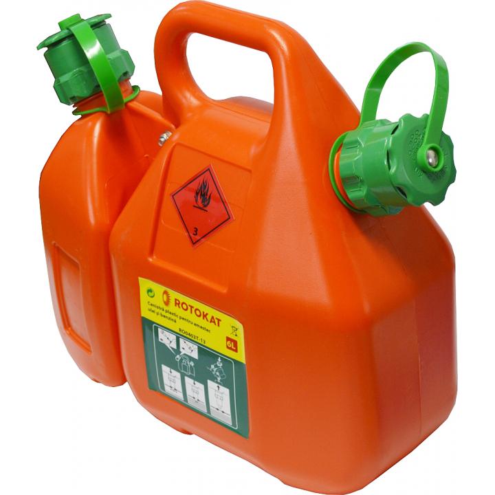 Canistra de plastic, pentru ulei si benzina 6litri RO0403