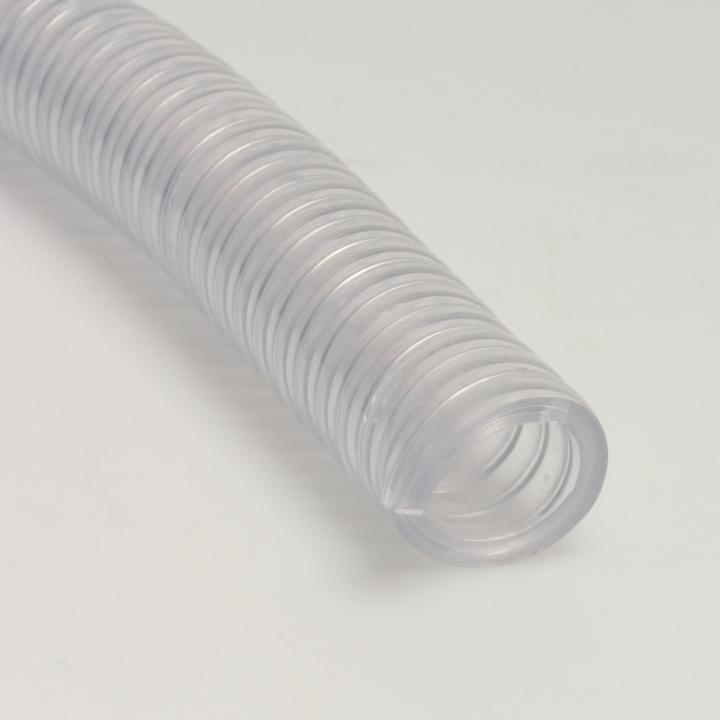 Furtun transparent din PVC / spira din otel 6"