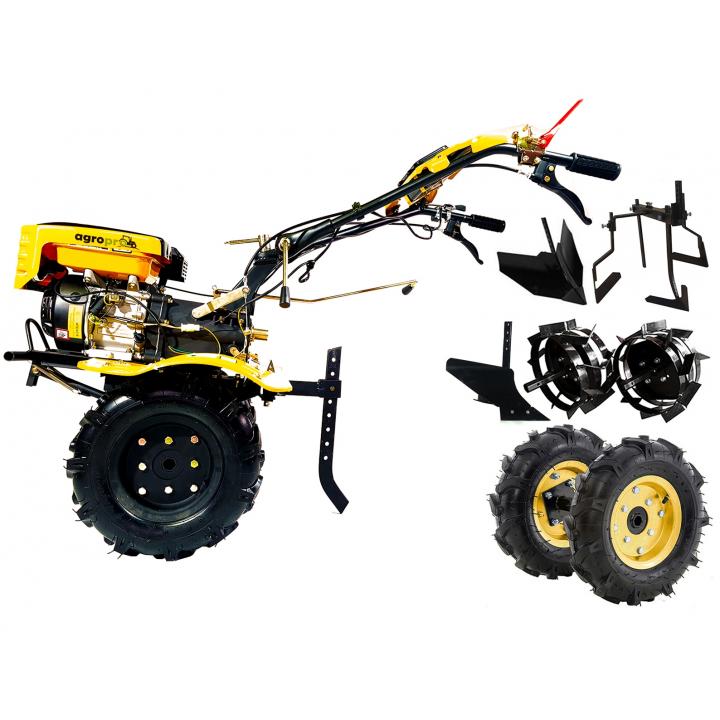 Motocultor Agropro HS 1000 7cp + freze + roti cauciuc 400x8
