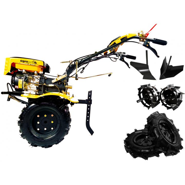 Motocultor Agropro HS 1000 7cp + freze + roti cauciuc 400x8