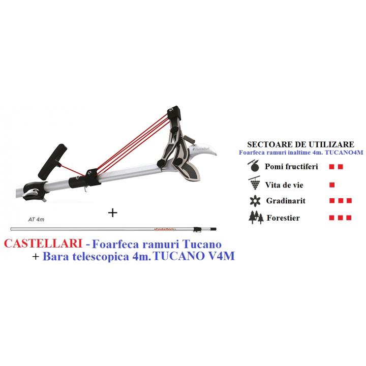 Foarfeca ramuri Tucano cu bara telescopica 4m profesionala