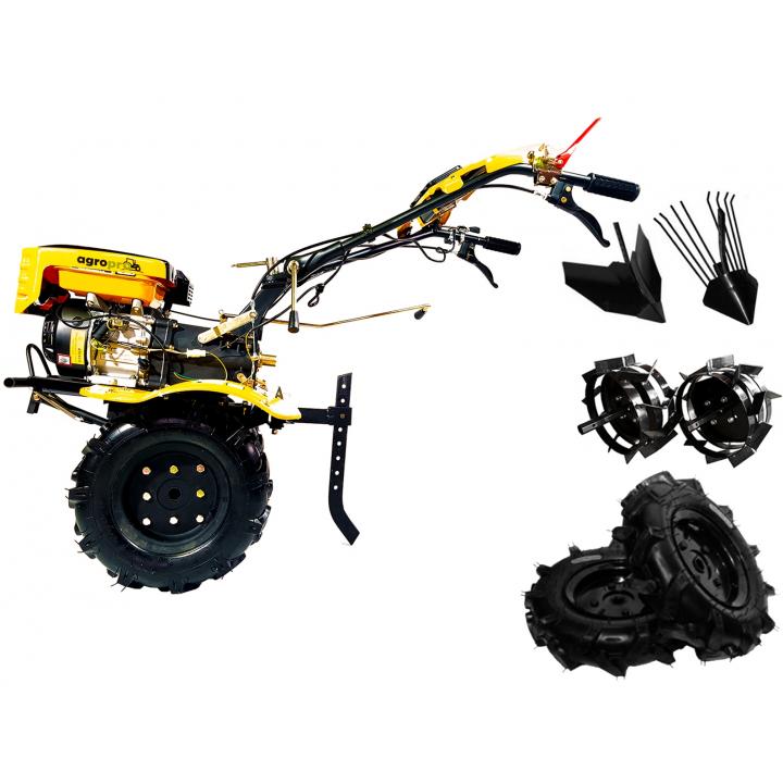 Motocultor Agropro HS 1000 7cp + freze + roti cauciuc 400x8