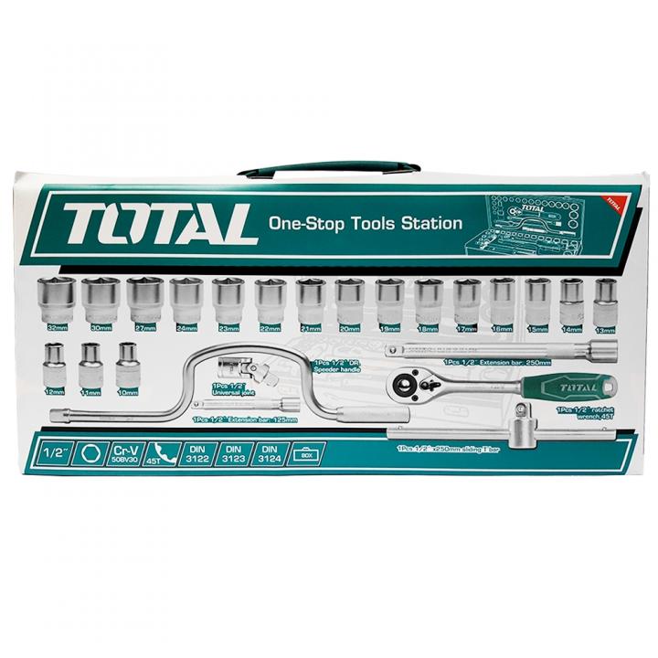 Trusa de chei tubulare 1/2 CU antrenor 24 piese Total Tools