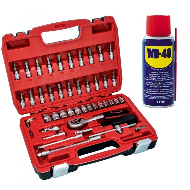 Trusa tubulare Dedra Hartsson CRV cu 46 elementi de 1/4"