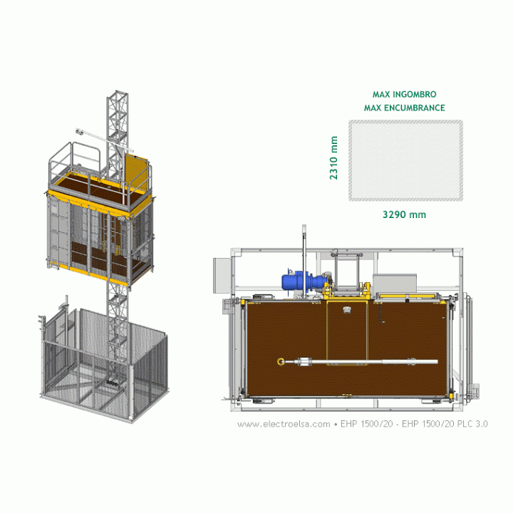 Ascensor EHP 1500 (3.0 x 1.4m)