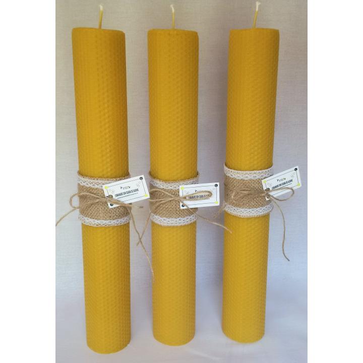 Lumanari botez din ceara curata de albine 41/6 cm