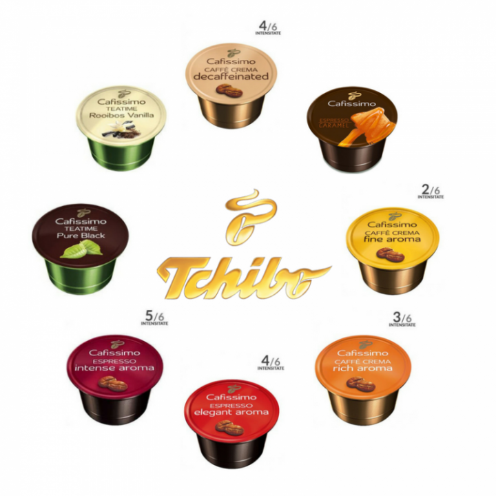 Set capsule cafea Tchibo Cafissimo, 8 x 10 bucati