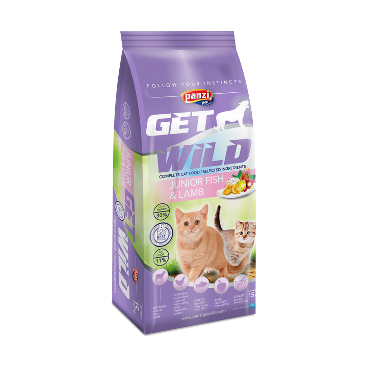 Hrana pisoi Panzi GetWild Cat Junior Fish/Lamb