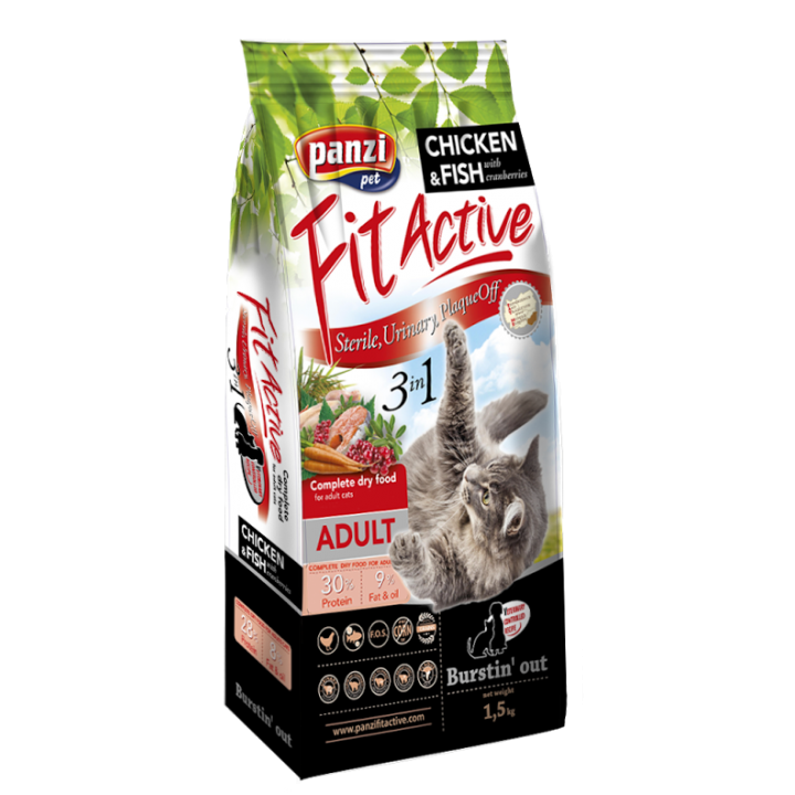 Hrana uscata pisici FitActive Cat Adult 3in1