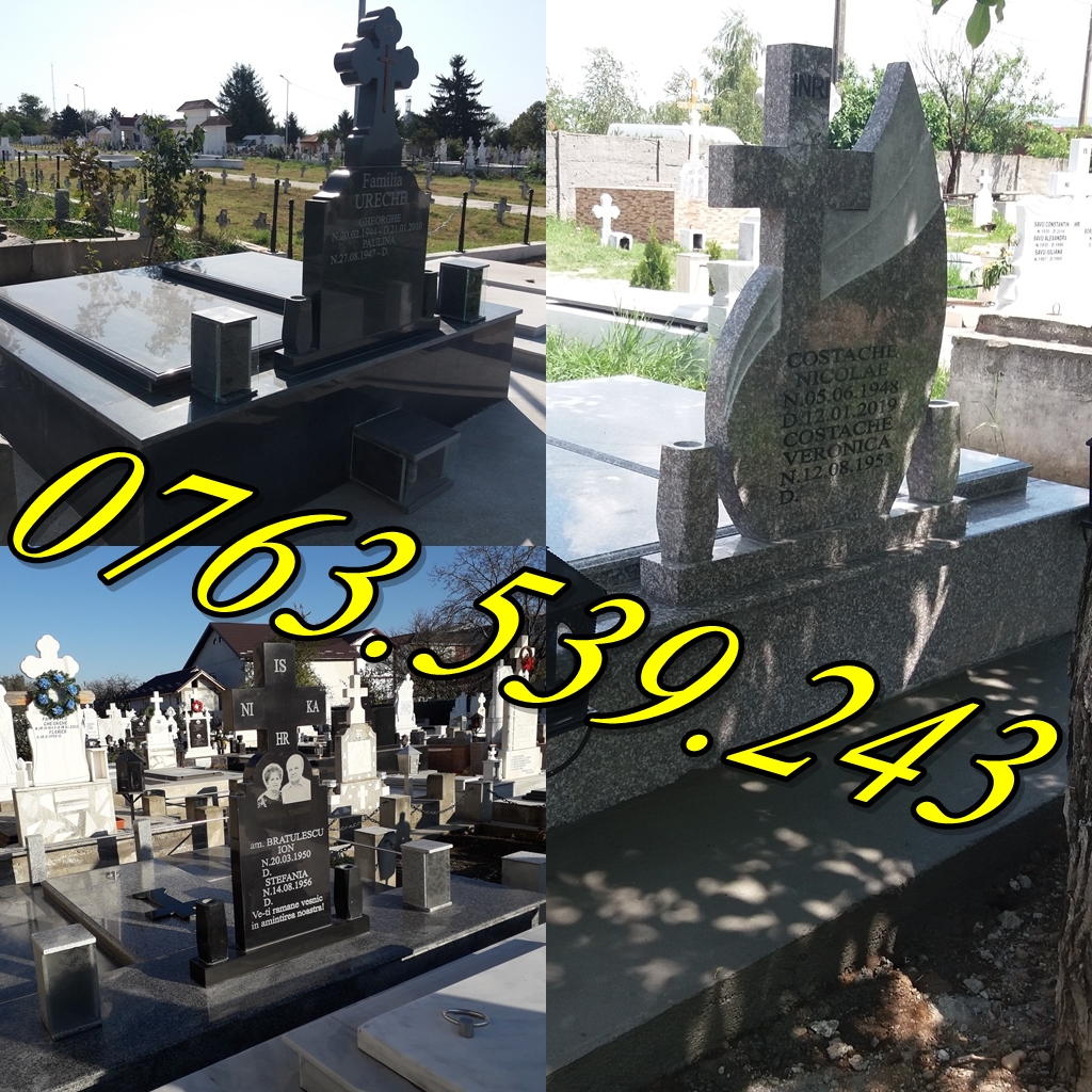 Placari lucrari funerare  cavouri cu granit marmura Monumente Funerare