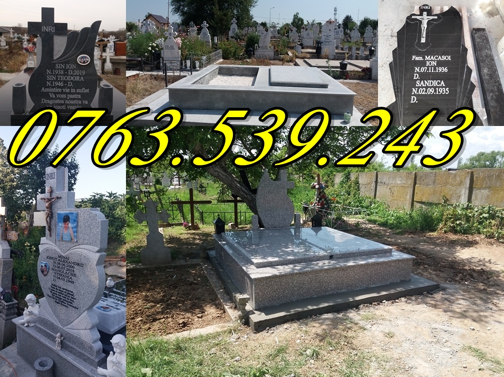 Placari lucrari funerare  cavouri cu granit marmura Monumente Funerare