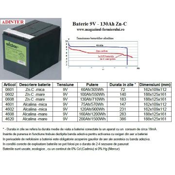 Baterii Zinc-Carbon 9V 130Ah