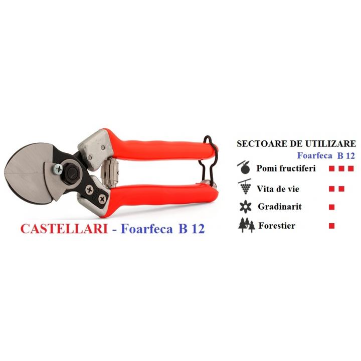 Foarfeca de mana profesionala Castellari cu dublu tais B12