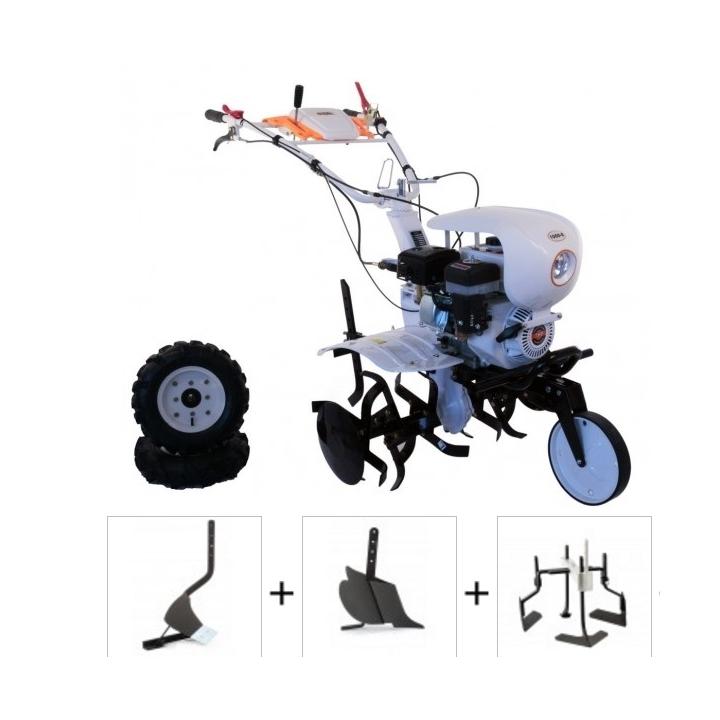 Motocultor O-mac 1000-S 7cp cu roti, rarita si plug