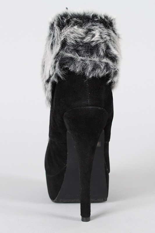 Botine Nicole negre cu blanita