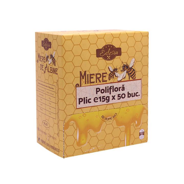 Miere poliflora Edesia plic 15g, 6 cutii a cate 50buc/cutie