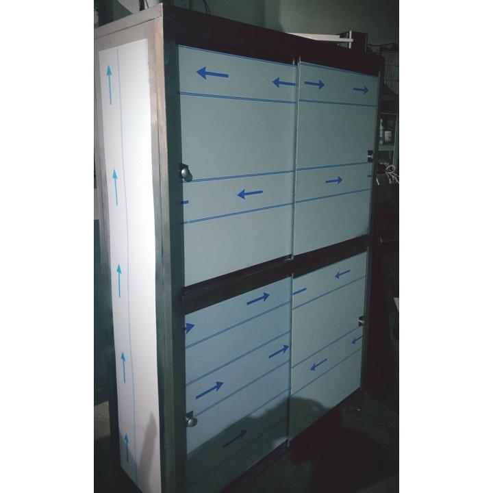 Dulap inox vertical cu 4 usi si 3 polite