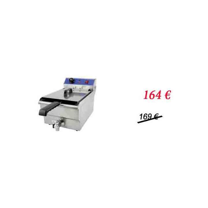 Friteuza inox electrica profesionala, o cuva cu robinet