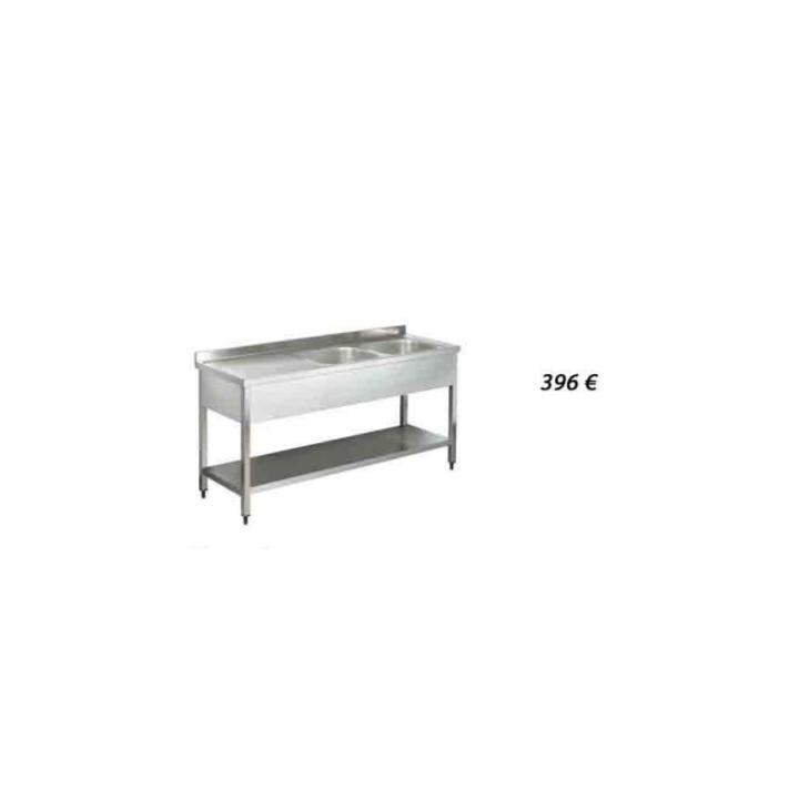 Spalator inox 2 cuve pe dreapta si picurator