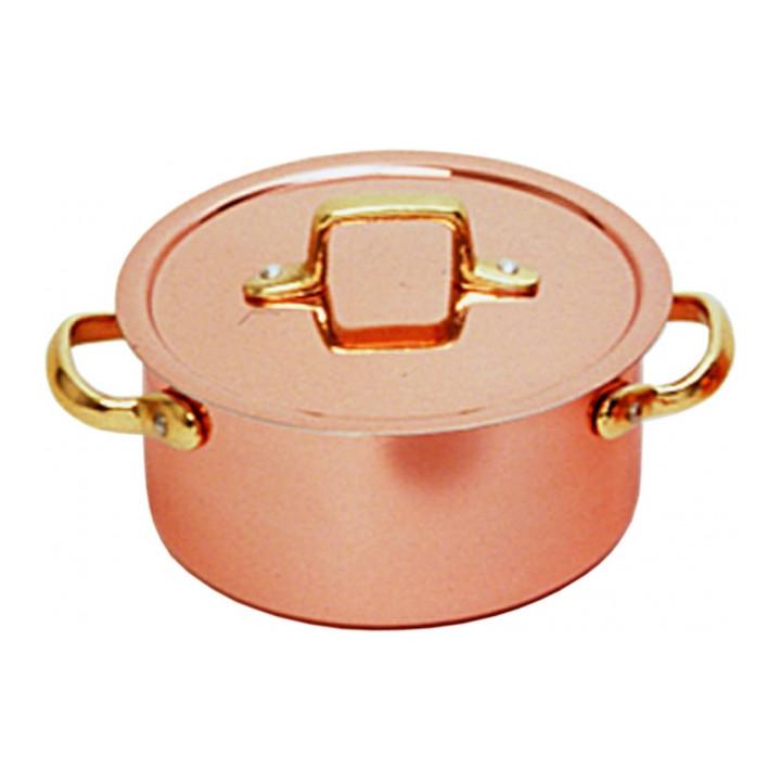 Cratita cupru cu capac, 20 cm