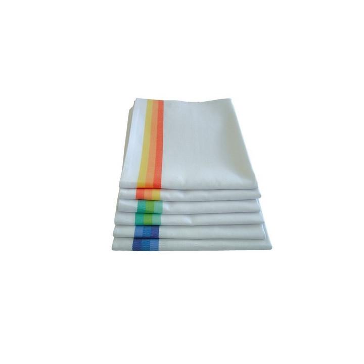 Prosop bucatarie albe cu dunga de diverse culori 50x70 cm